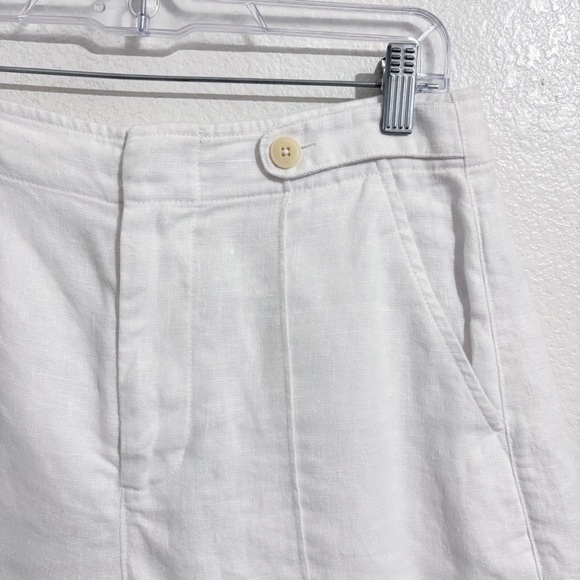 Madewell Clean Button-Tab High‎ Rise 100% Linen Shorts in Eyelet White - Picture 8 of 12